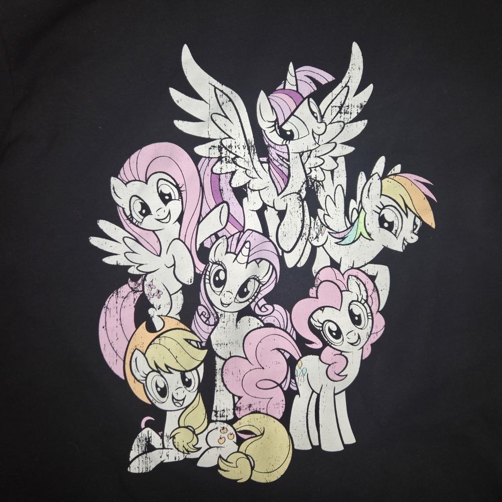 Hot Topic My Little Pony Full Zip Hoodie Womens Small Black Whimsey Goth Metal